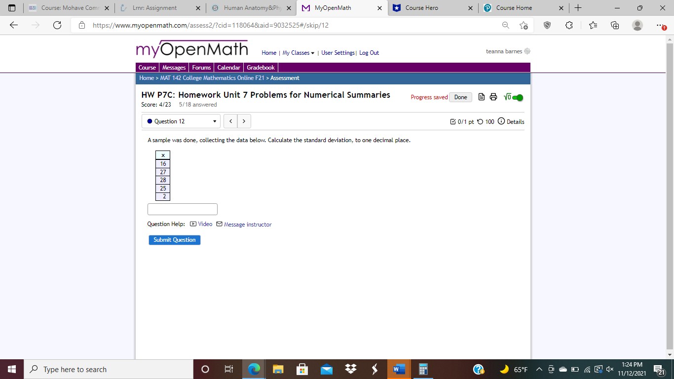 HI Course: Mohave Come X | [ Linn: Assignment < <