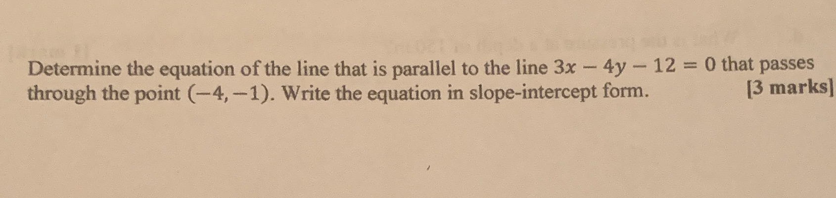 Determine the equation of the line that is