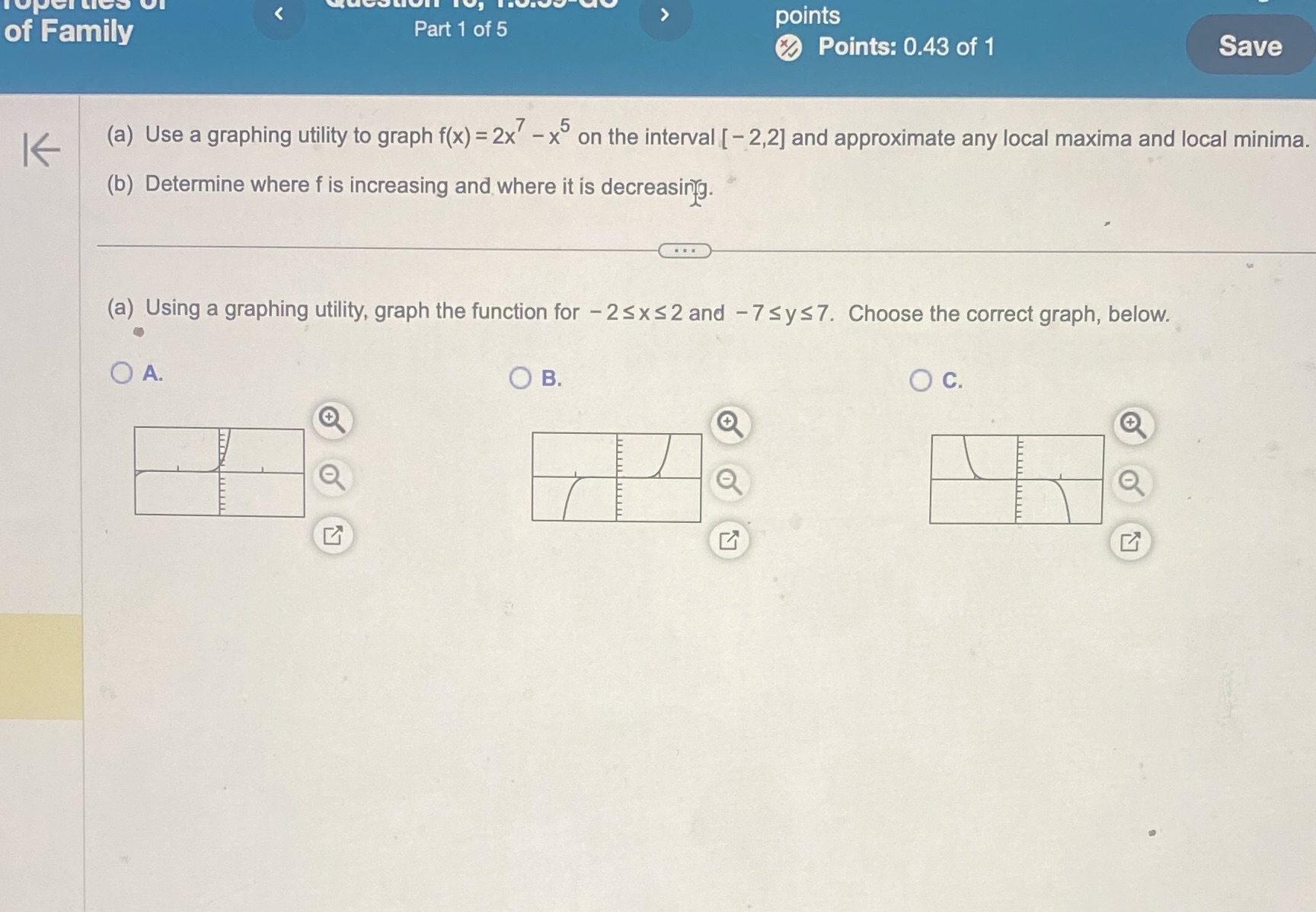points @ Points: 0.43 of 1 of Family 5 '6