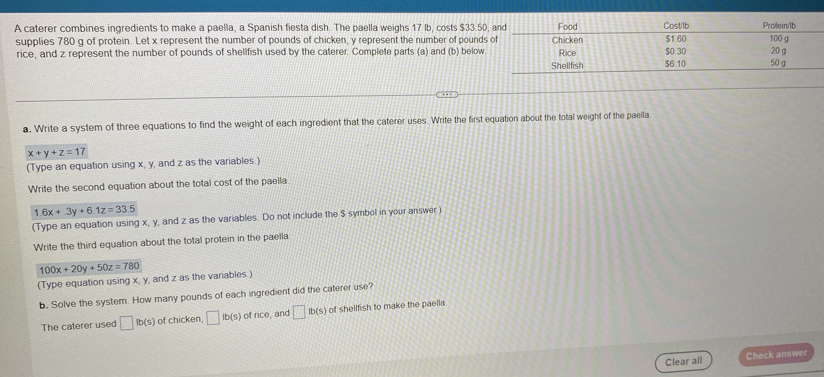 A caterer combines ingredients to make a paella,