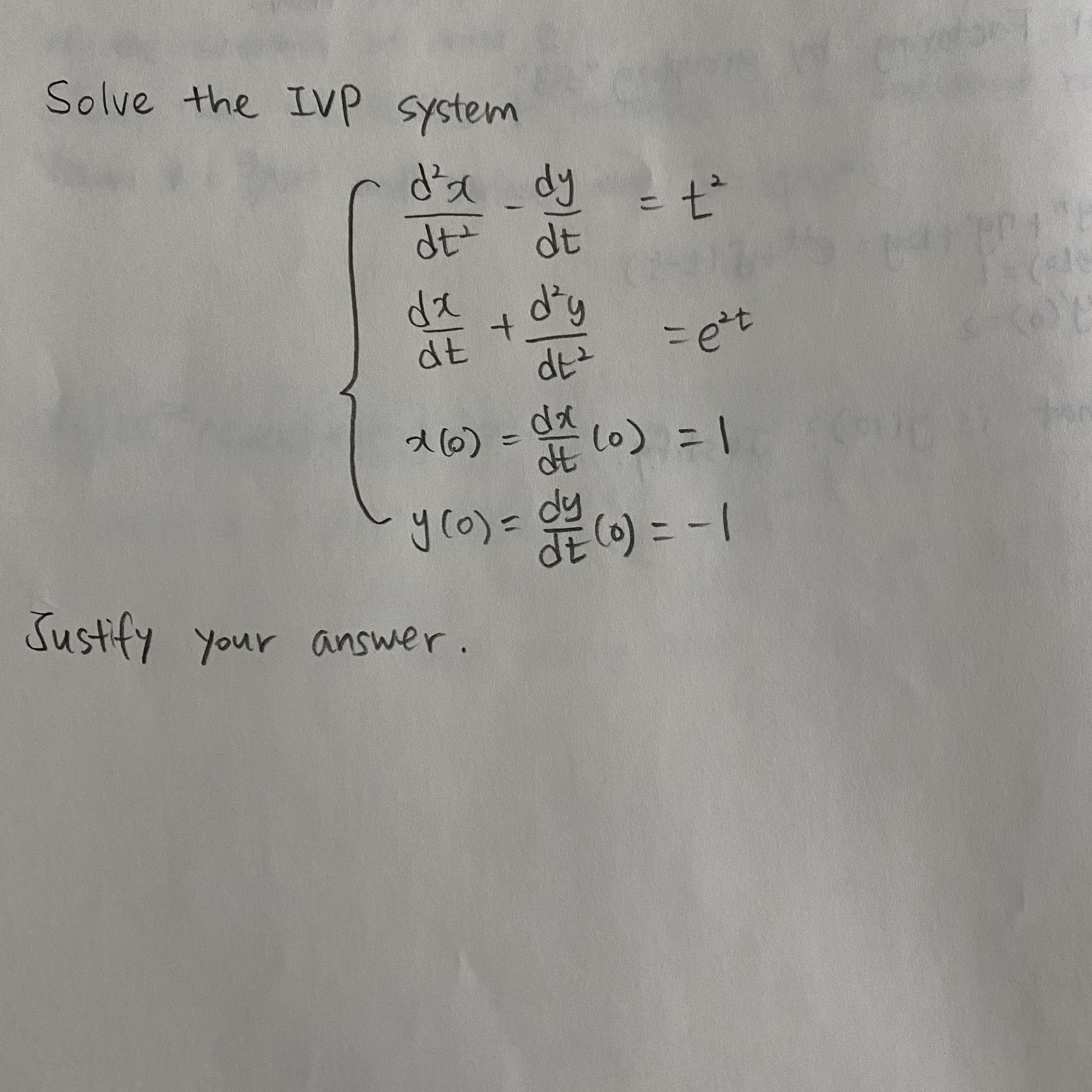 Ordinary Differential Equations Question Solve