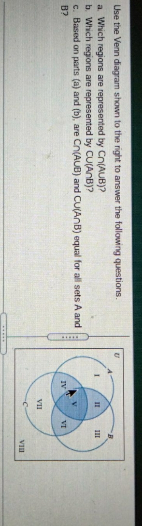 Help Please Use the Venn diagram shown to the