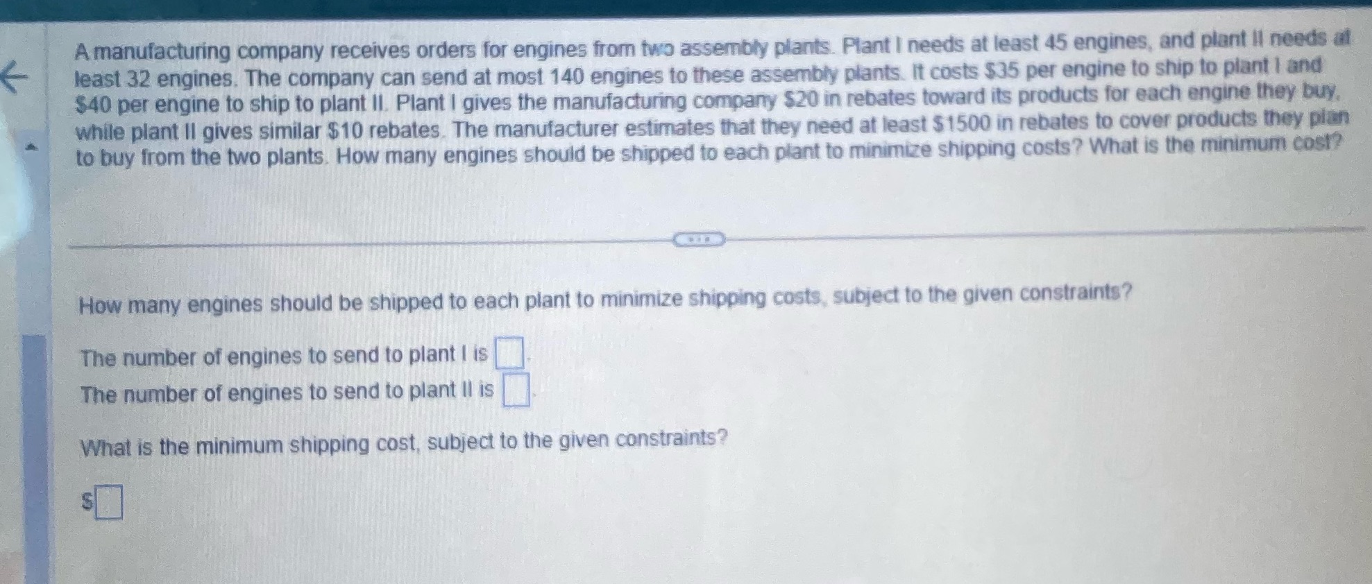 A manufacturing company receives orders for