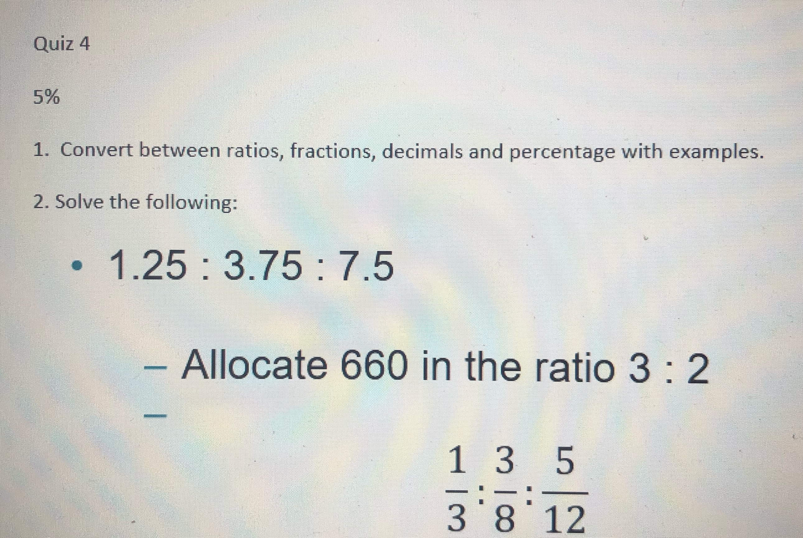 1st and 2ndPlease asap Quiz 4 5% 1. Convert
