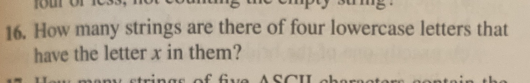 TOUR 16. How many strings are there of four