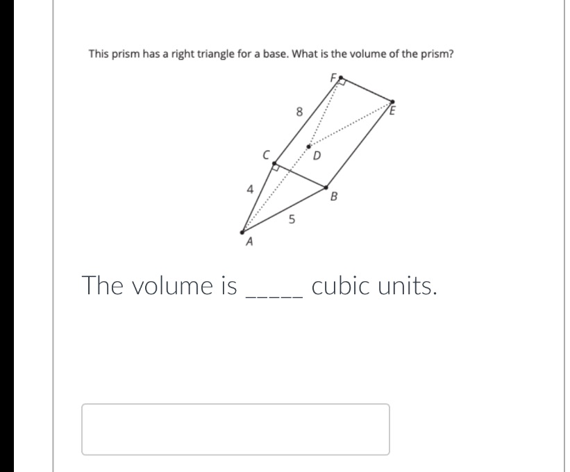 This prism has a right triangle fer a base. What