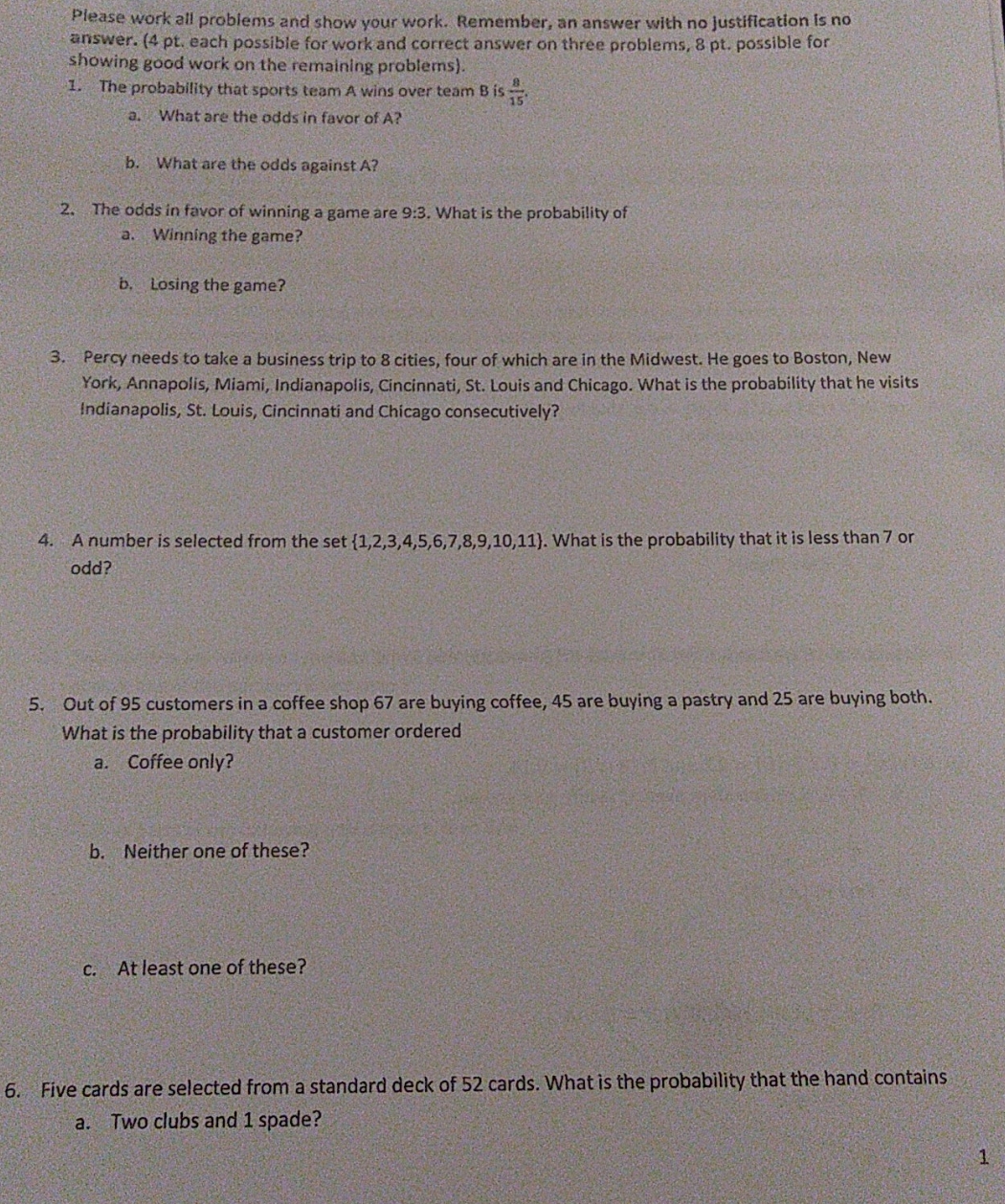 Need help 1-6a.! Finite math-Math m118, Chapter 4