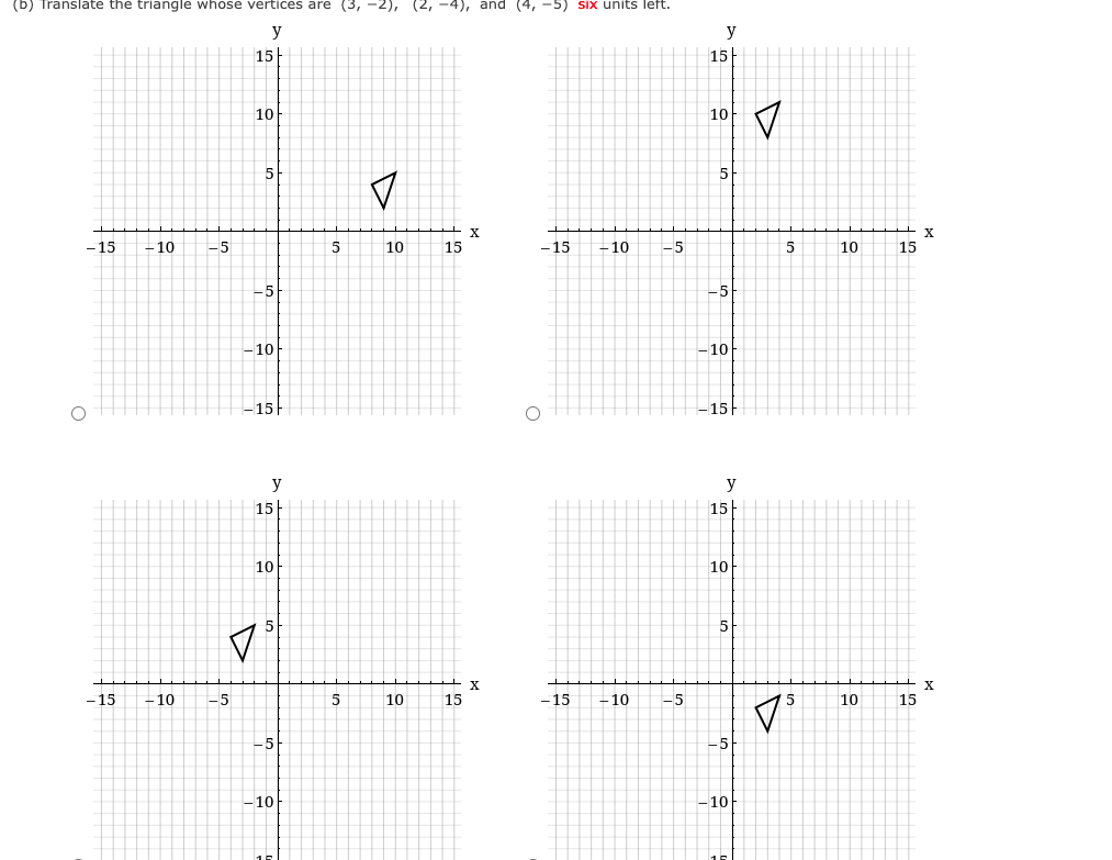 \f(b) Translate the triangle whose vertices are