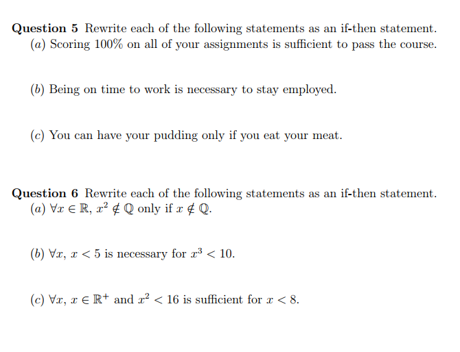 Question 5 Rewrite each of the following