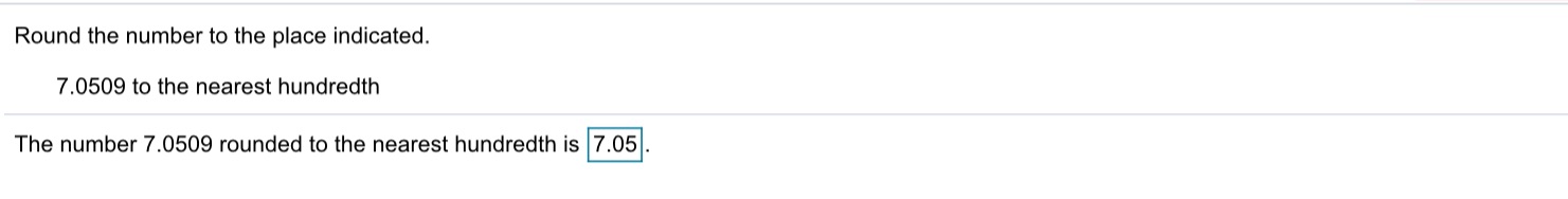 Is this right. Round the number to the place