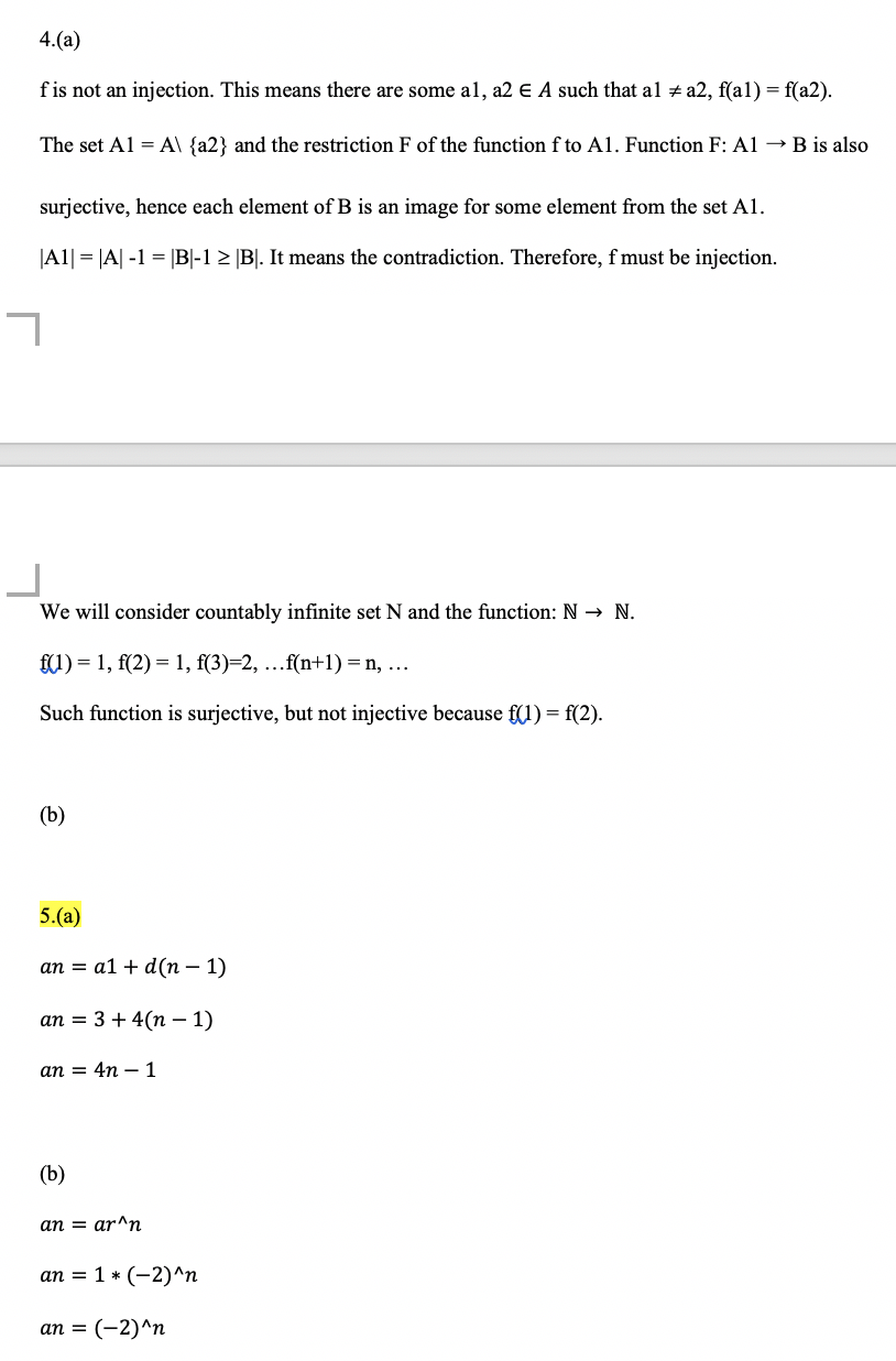 I tried to answer #4 (a), but I am not sure if it