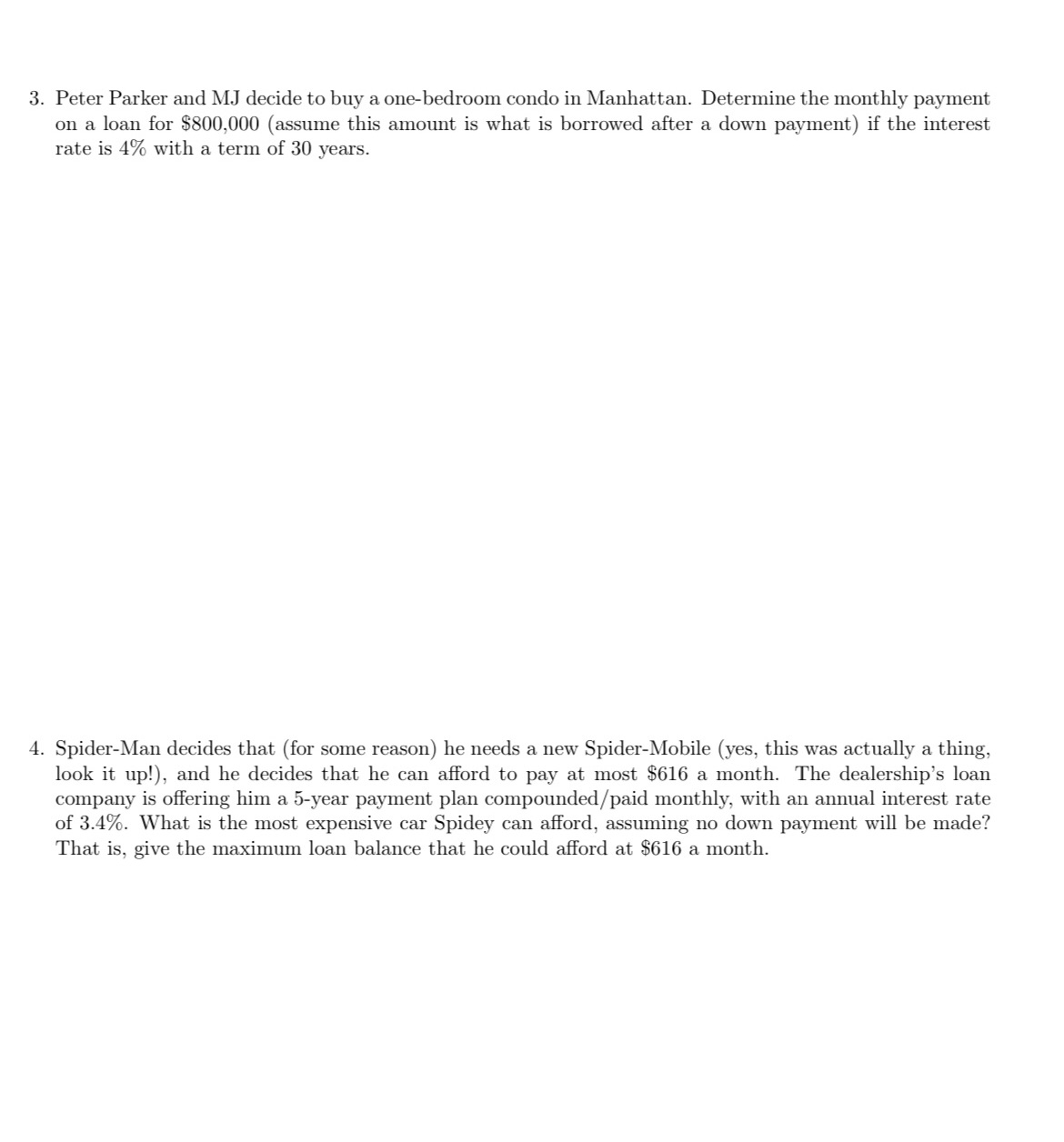 3. Peter Parker and MJ decide to buy a