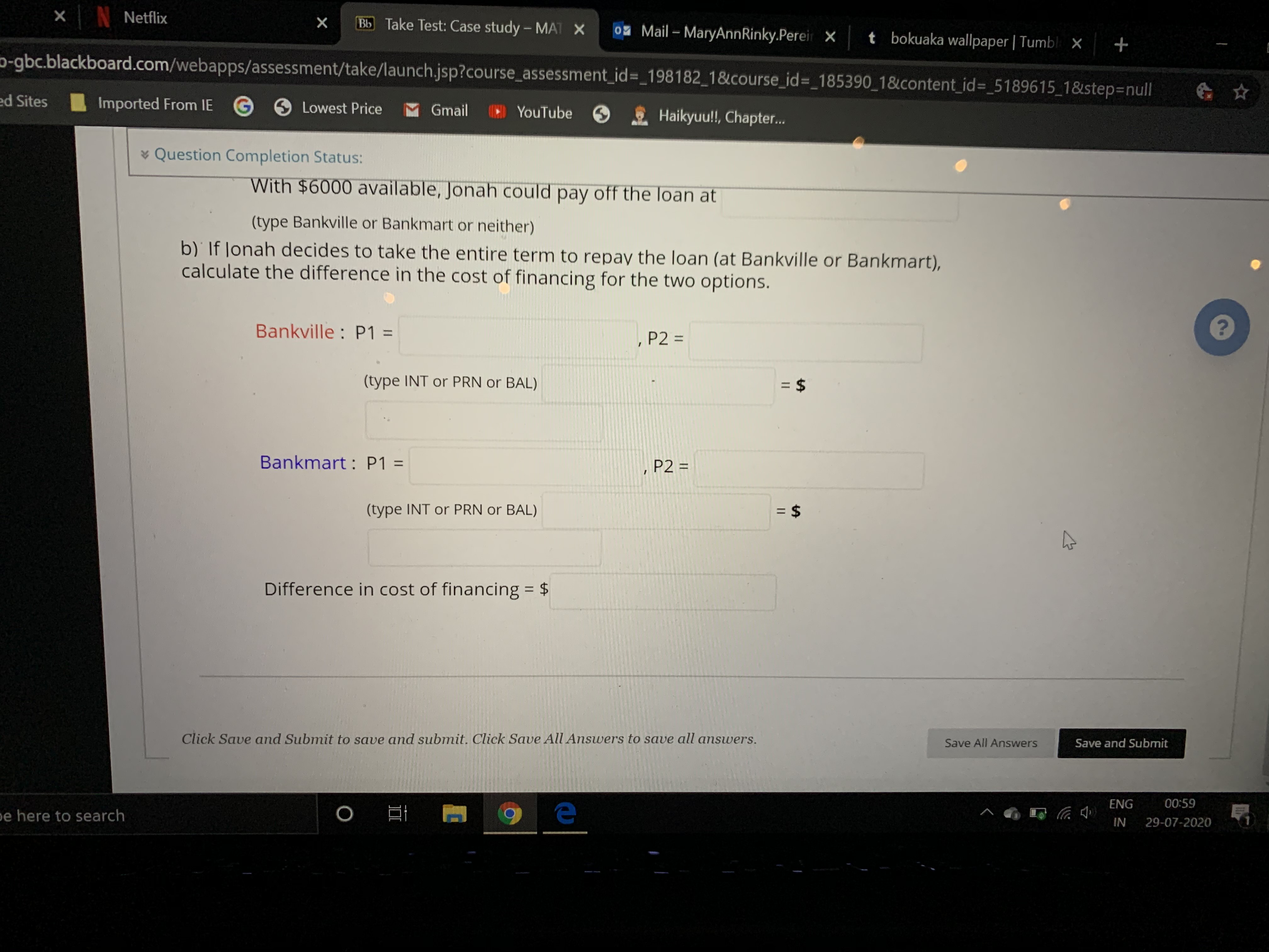 X N Netflix X [Bb Take Test: Case study - MAT X