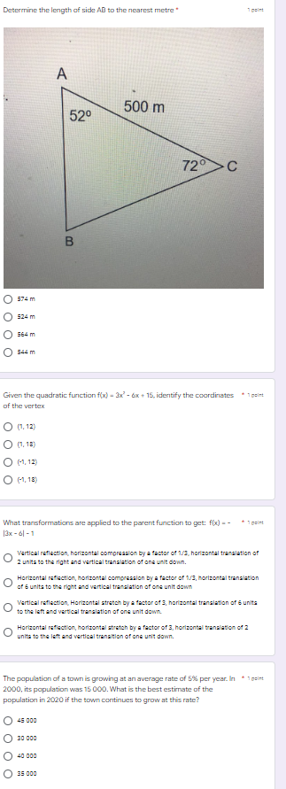 Determine the length of side AB to the nearest