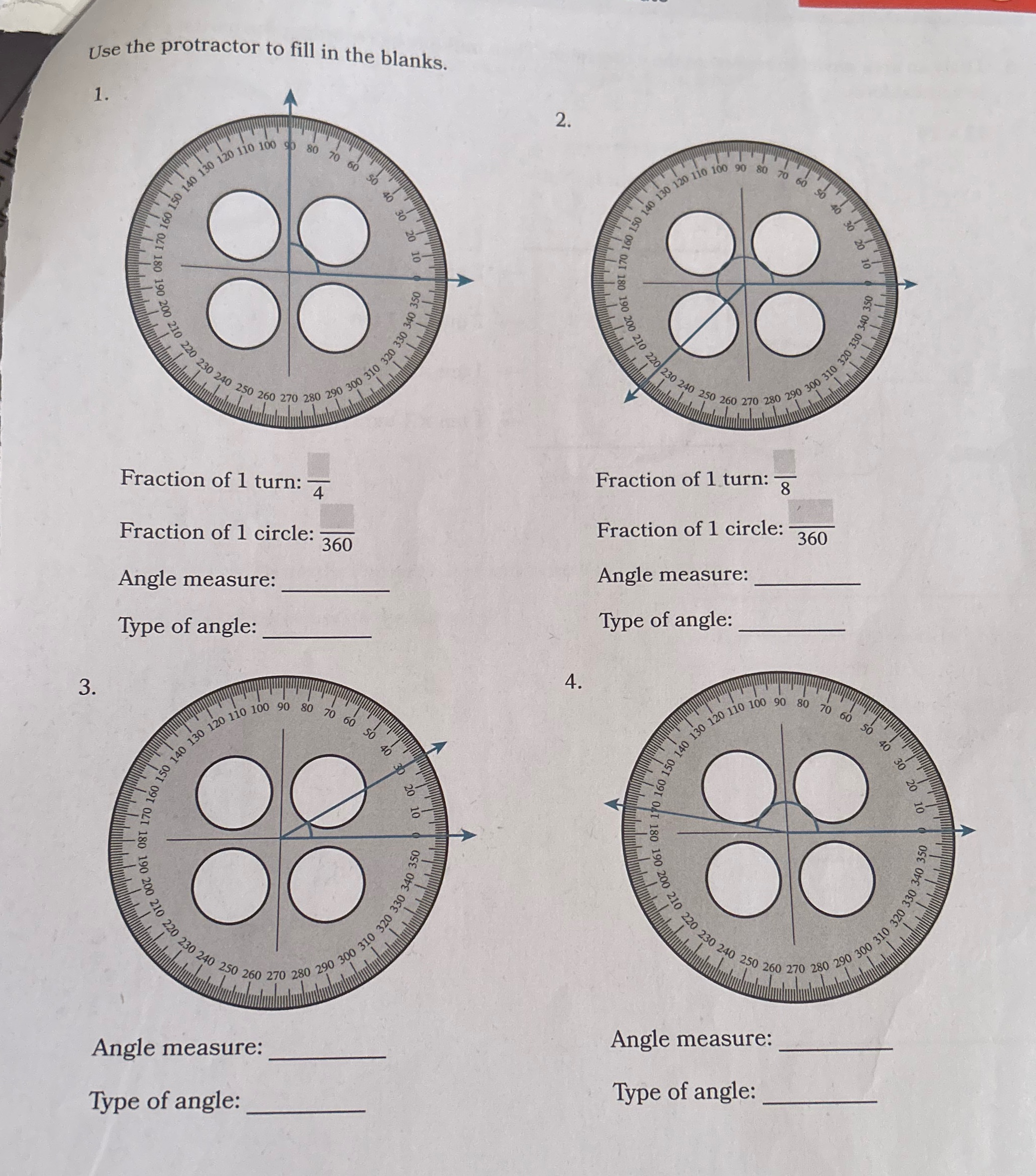 . pron-actor to ll in the blanks 2. ! Fractlon of