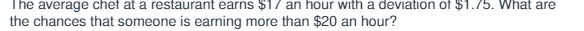 The average chet at a restaurant earns $1/ an