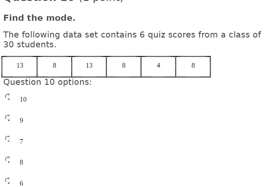 Find the mode. The following data set contains 6