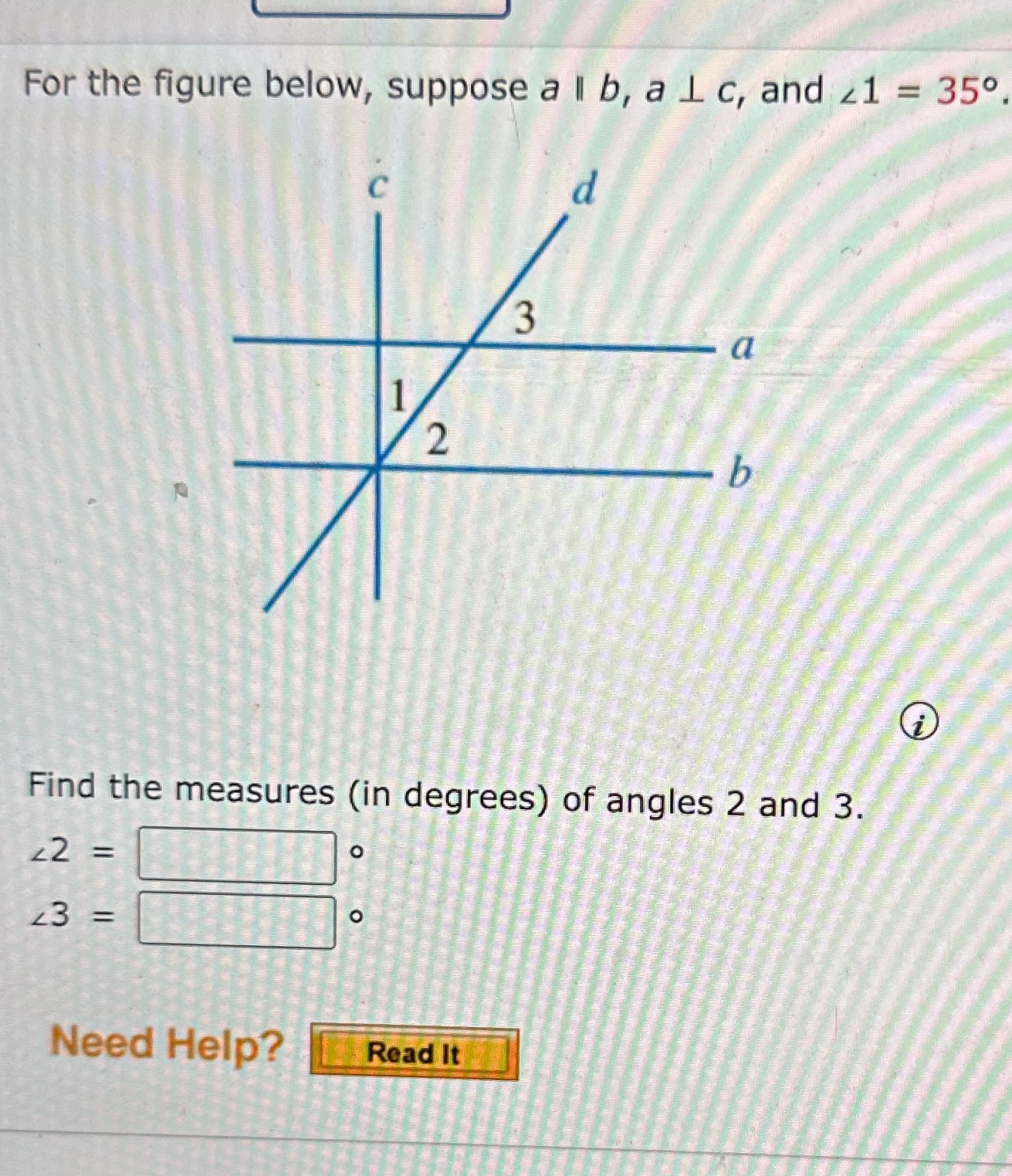 For the figure below, suppose a I b, a I c, and
