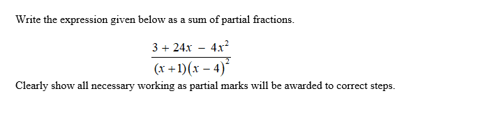 Need help in the following Write the expression
