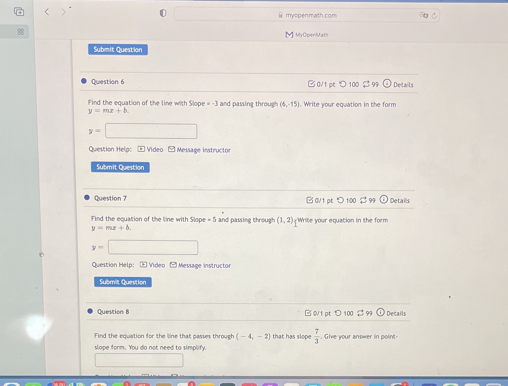 myopenmath.com 88 M MyOpenMath Submit Question