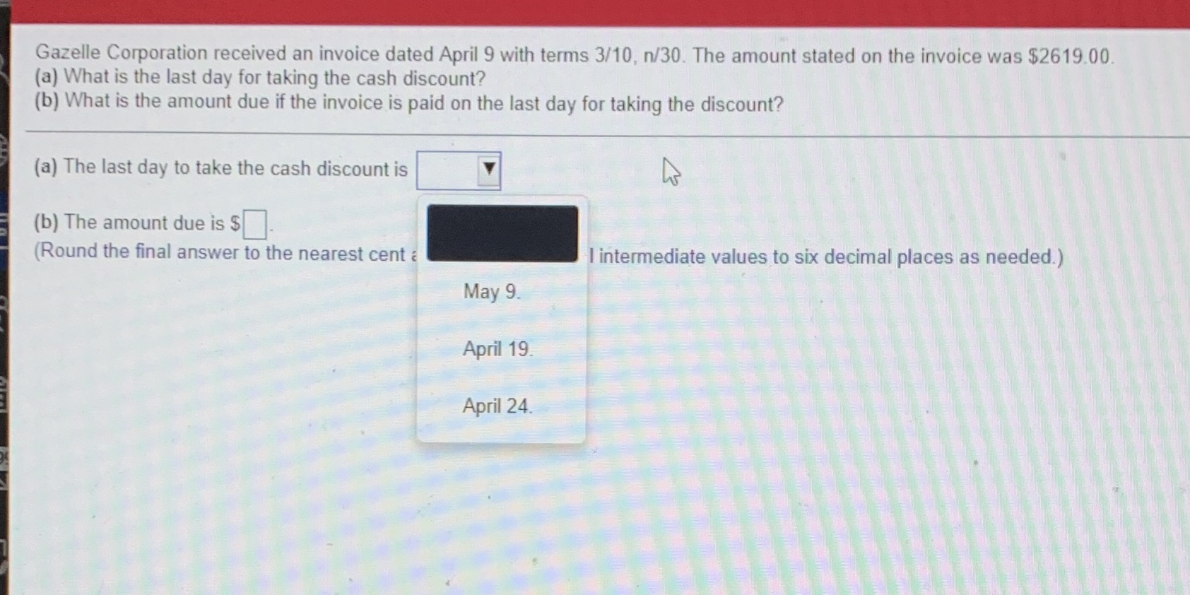 Exact math Gazelle Corporation received an