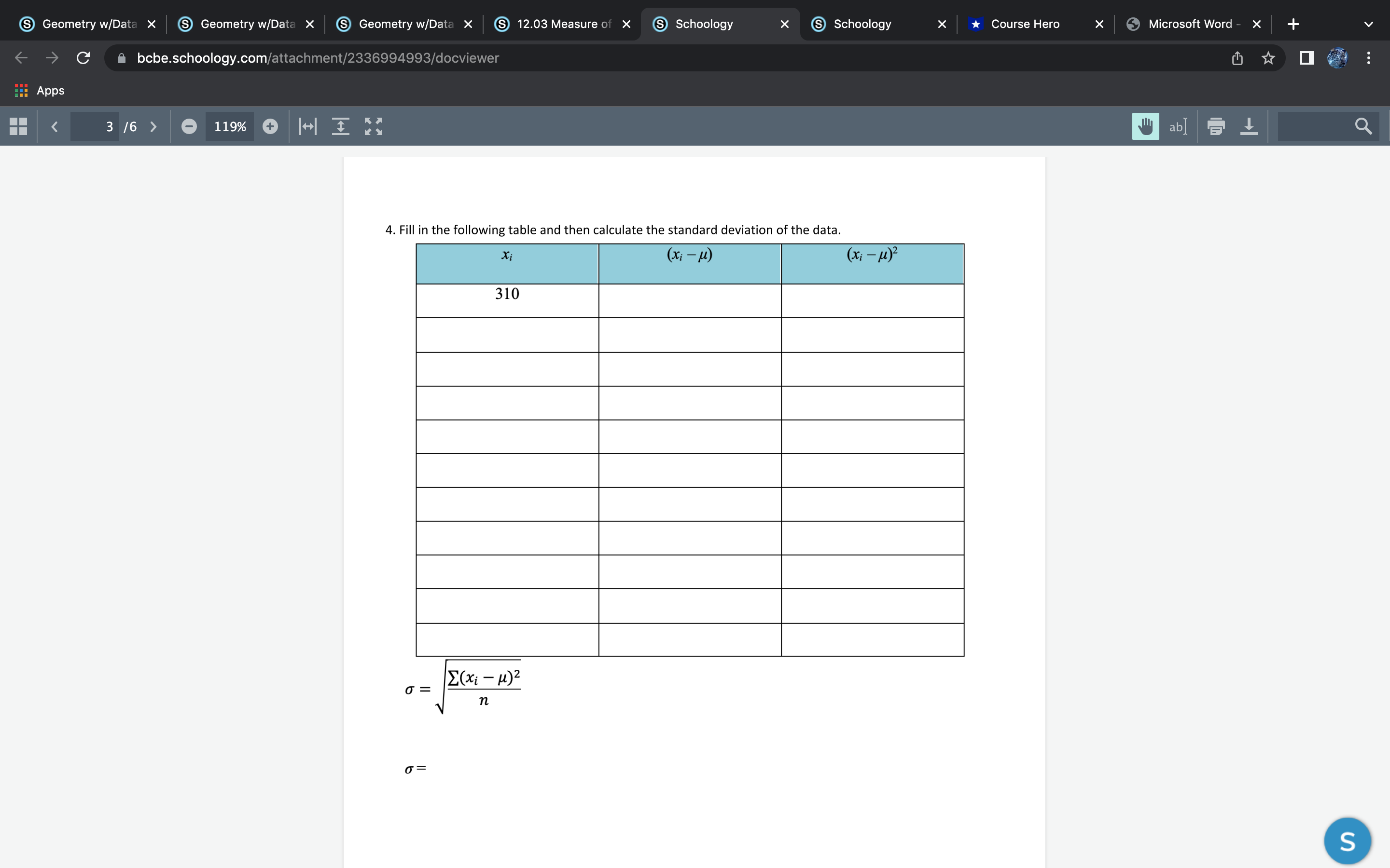 The Weights of 11 members of a high school