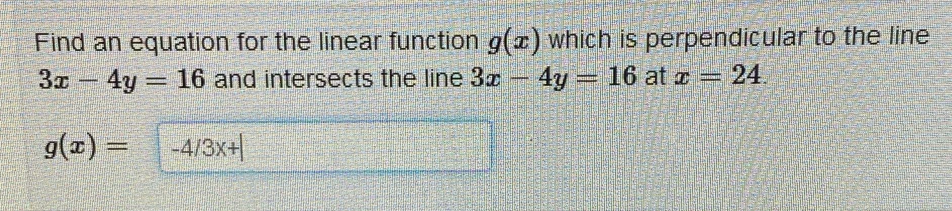 i got stunk Find an equation for the linear