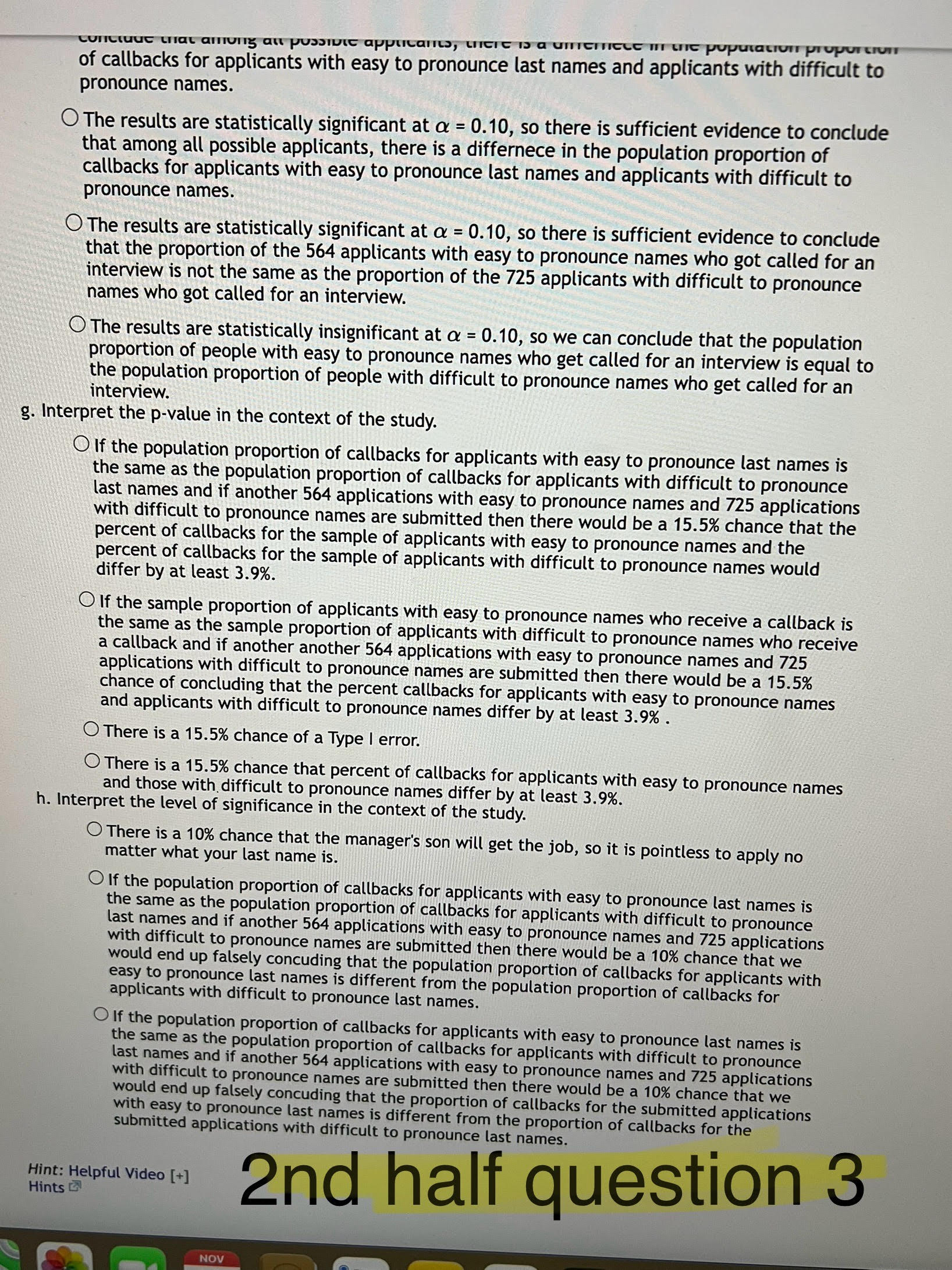 Question 2 Is the average time to complete an