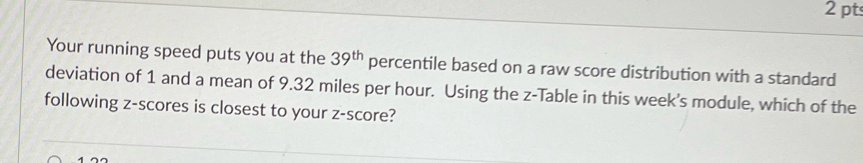 your running speed puts you at the 39th