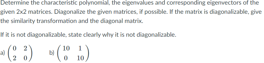 Determine the characteristic polynomial, the