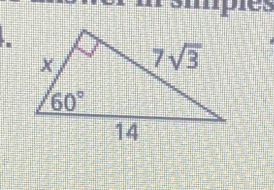 Find the value of x give the answer in simplest