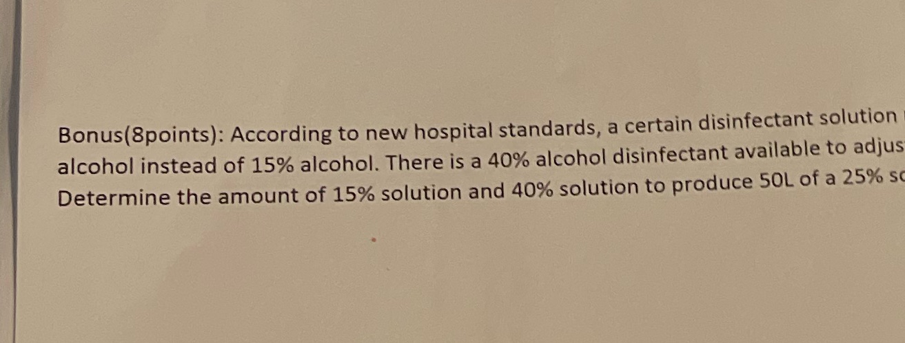 Bonus(8points): According to new hospital