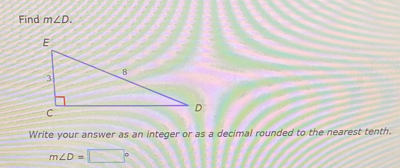 Answer the following question Find mLD. E CO C D