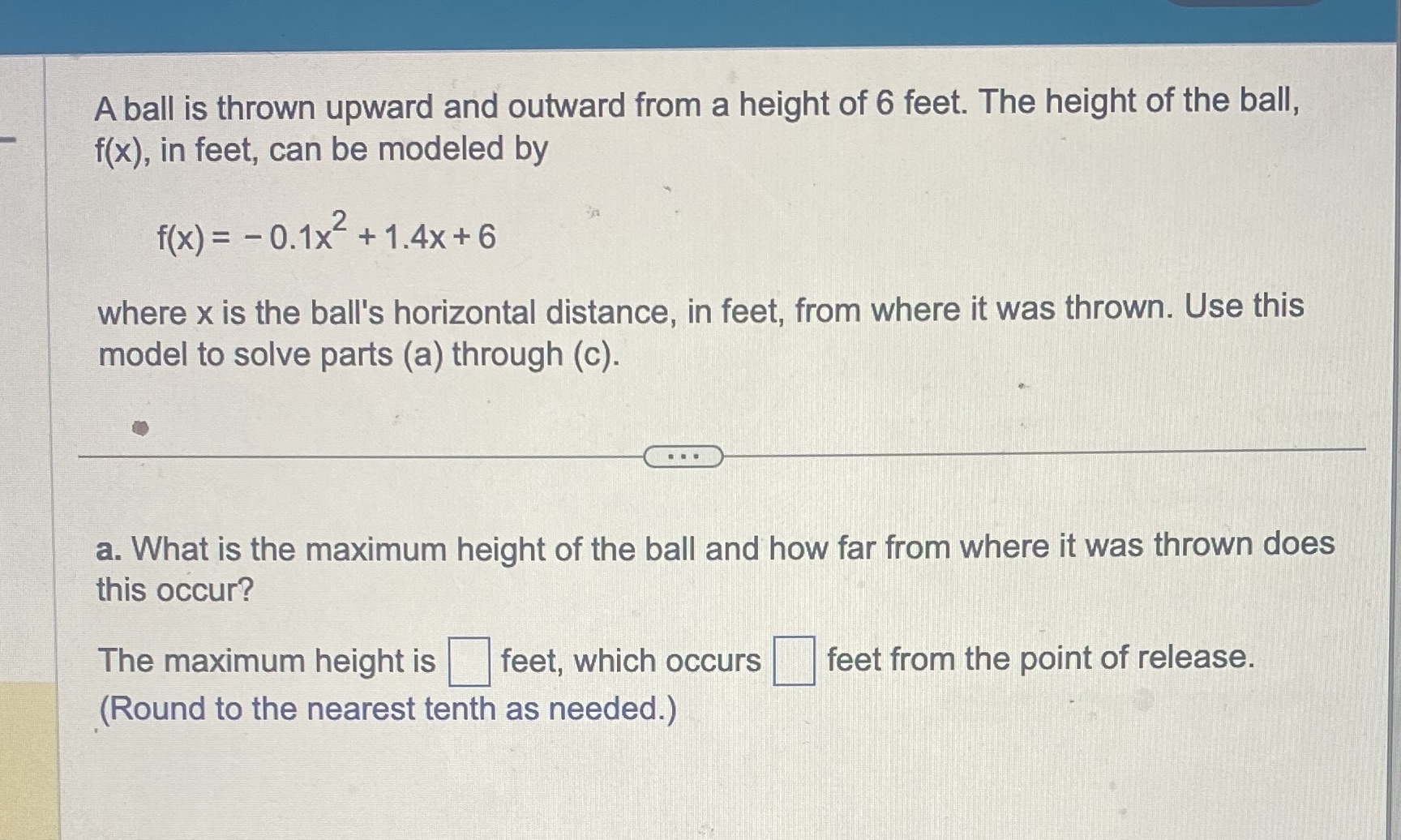 answer part a Aball' Is thrown upward and