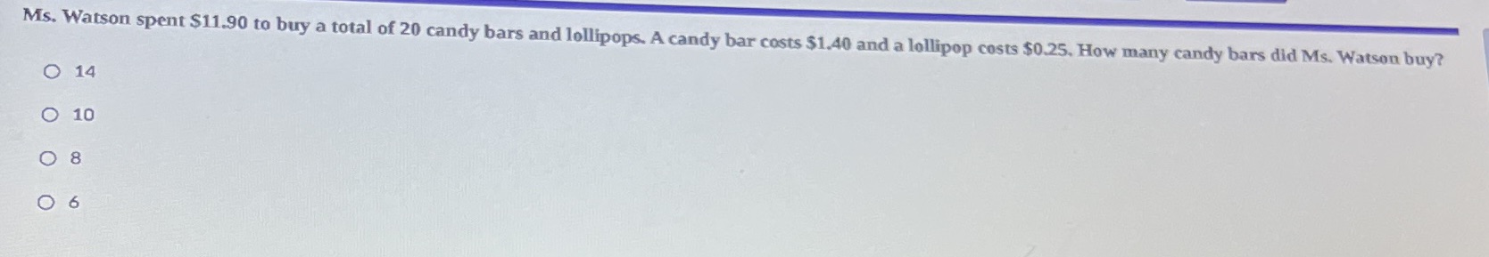 Ms. Watson spent $11.90 to buy a total of 20