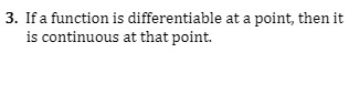 3. If a function is differentiable at a point,