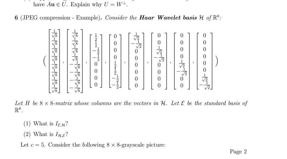 have Au E U. Explain why U = WI. 6 (JPEG