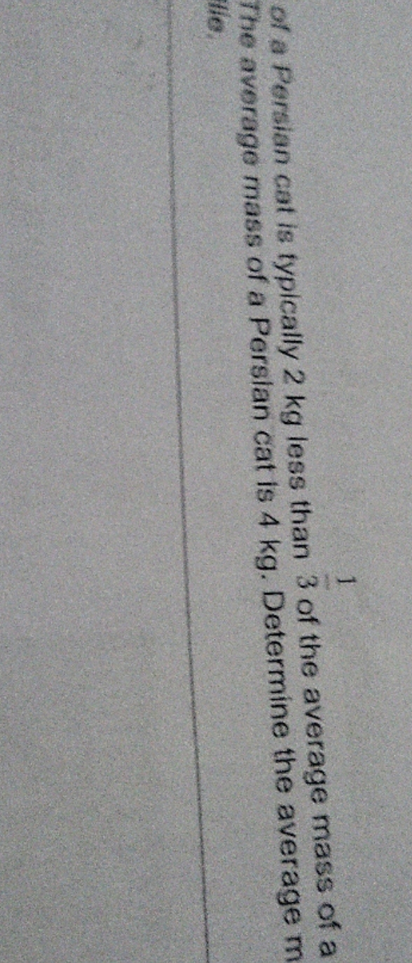 plz help me solve this equation of a Persian cat