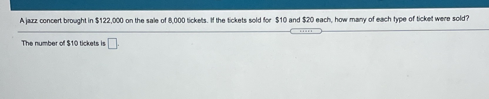 A jazz concert brought in $122,000 on the sale of