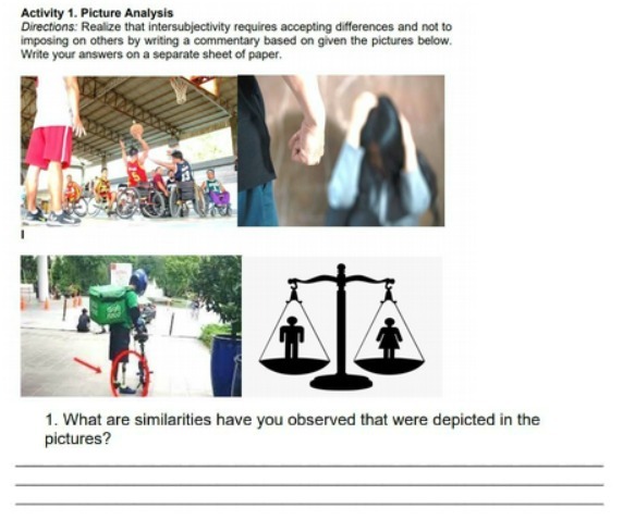 Activity 1. Picture Analysis Directions: Realize