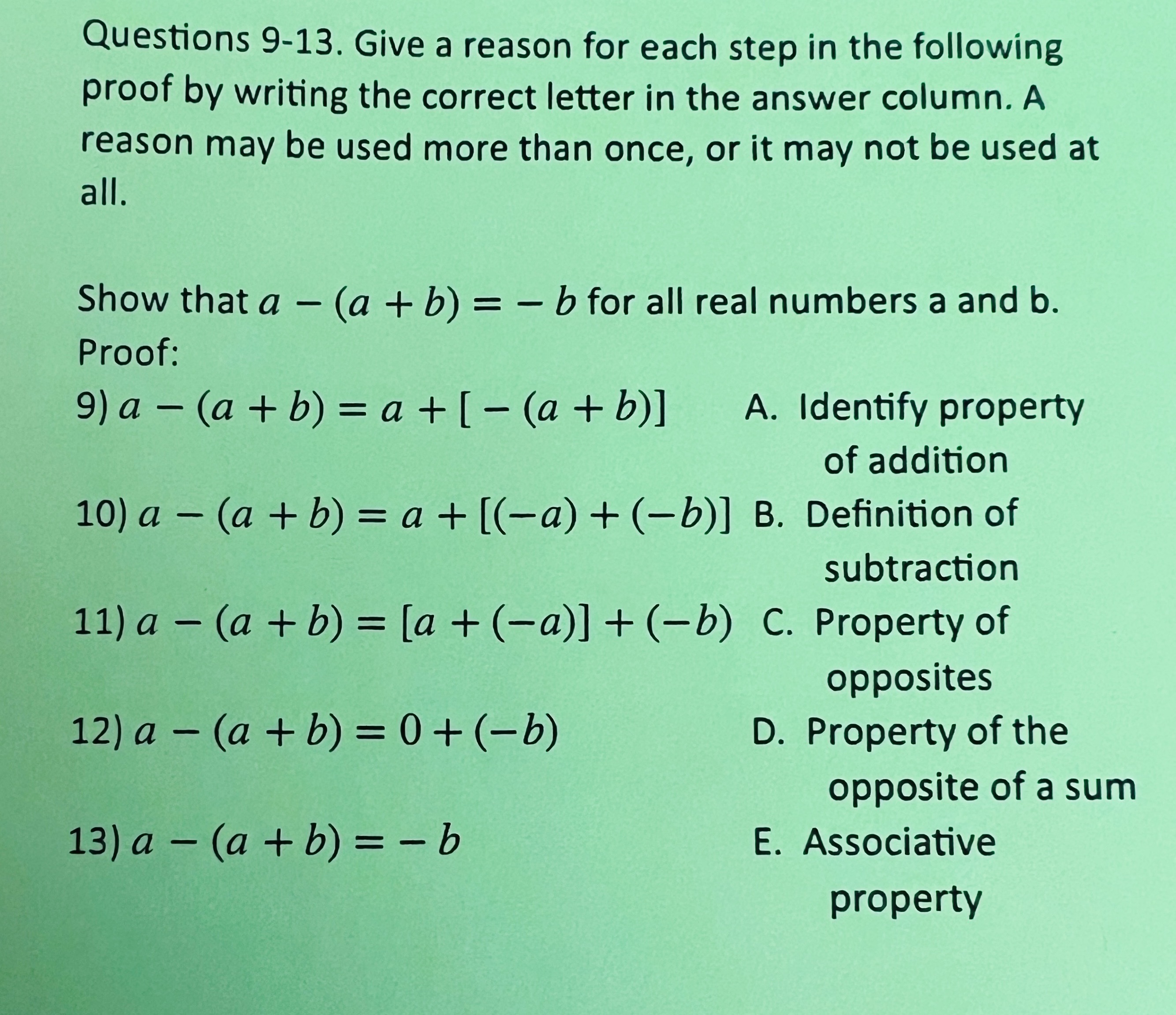 Please solve the problems from 9-13 and provide
