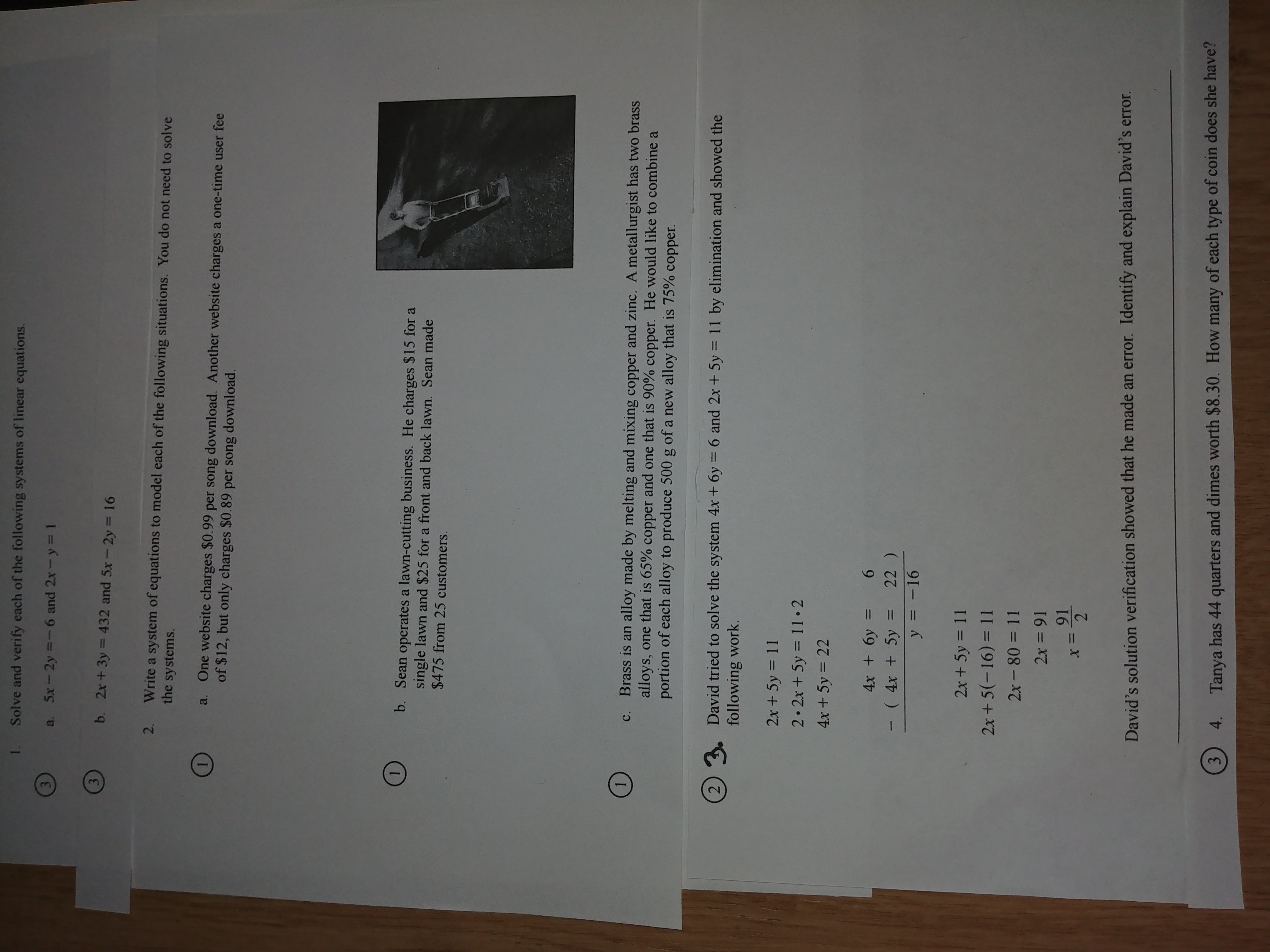 1 . Solve and verify each of the following