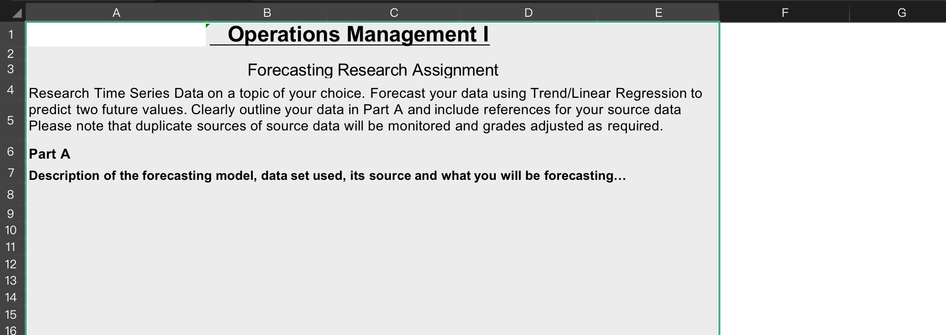 ' Operations Management I 1 2 3 Forecasting