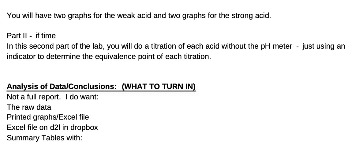 You will have two graphs for the weak acid and