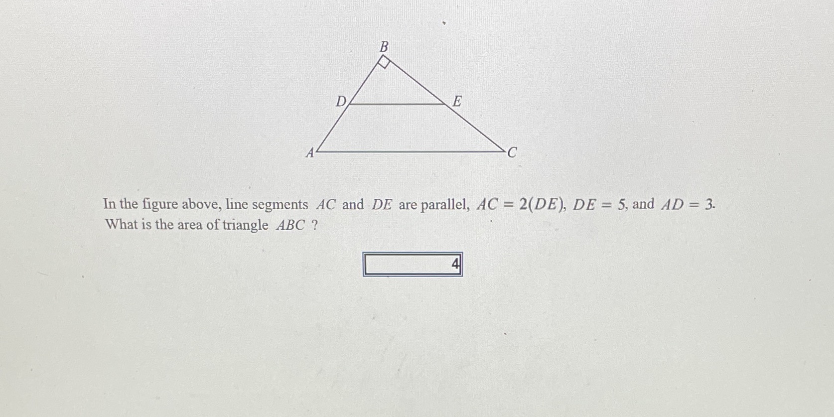 Question 17 B E D In the figure above, line