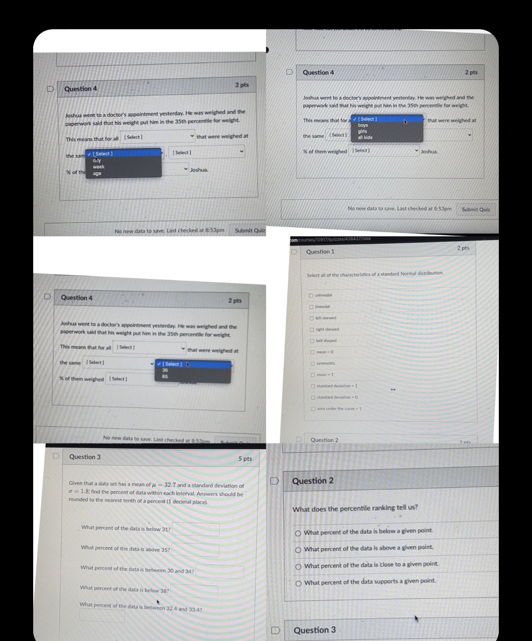 Question 4 2 pts D Question 4 2 pts Joshua went