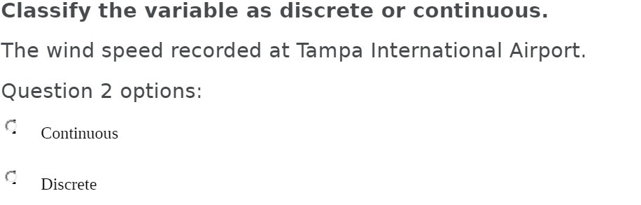 Classify the variable as discrete or continuous.