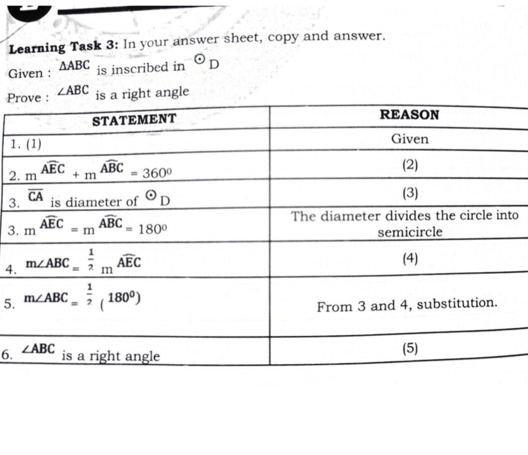 Learning Task 3: In your answer sheet, copy and