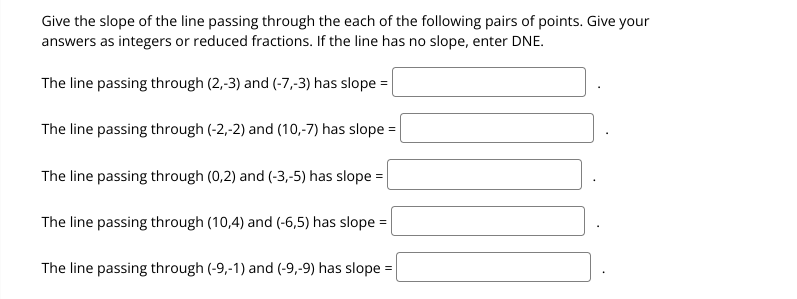 Give the slope of the line passing through the