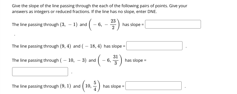 Give the slope of the line passing through the
